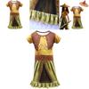 Elegant Raya And The Last Dragon Girls Printed Short Sleeve Fancy Cosplay Dress Costume