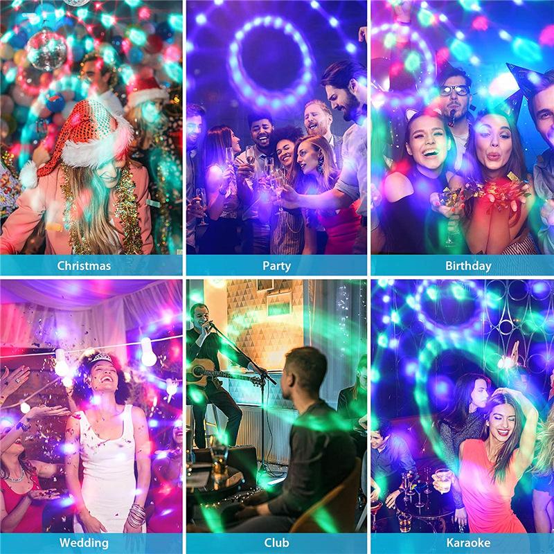 RGB Disco Ball Party Lights DJ Disco Light LED Projector Strobe Lamps Birthday Party Car Club Bar Karaoke Xmas Sound Lights