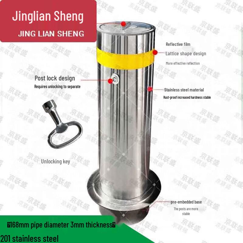 Stainless Steel Reflective Parking Warning Bollard