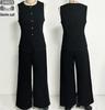 2026 Trendy Sleeveless Denim Jumpsuit Set: European & American Style Wide-Leg Two-Piece for Women