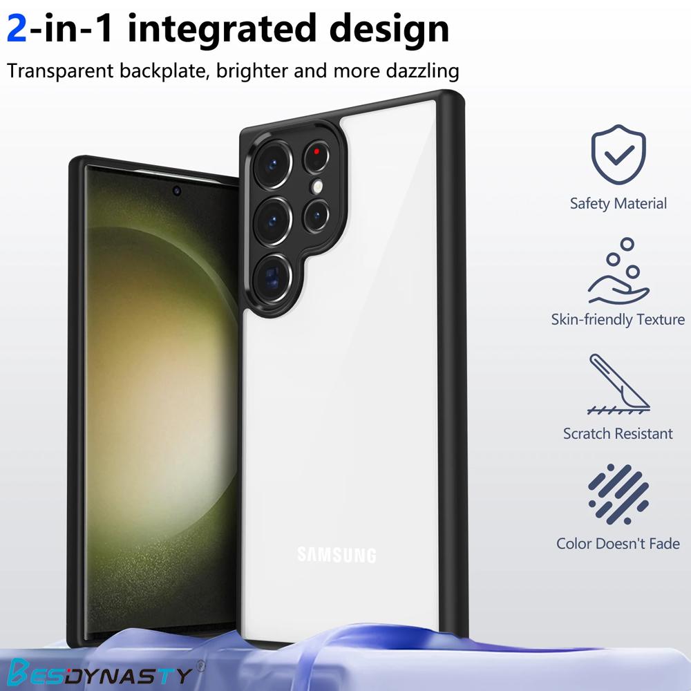 Luxury Matte Acrylic Clear Hard Case For Samsung Galaxy S25 Edge S24FE S23 Ultra Plus A56 A36 A25 A26 A24 A52S A16 A55 A35 Cover