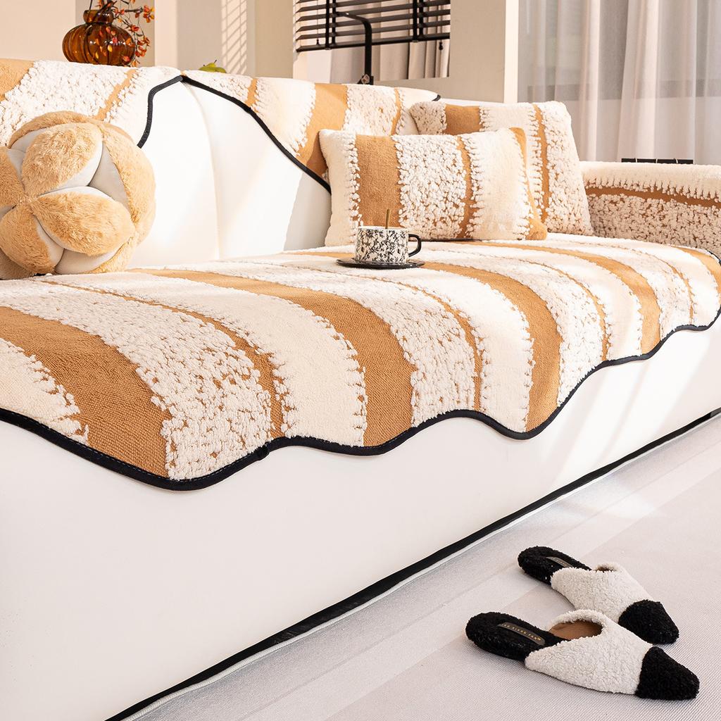 Shu Cotton Lint Special-Shaped Sofa Cushion Winter  New Seat Cushion Non-Slip Irregular Plush Sofa Cover Cross-Border