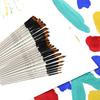 6pcs Filbert Paint Brushes Paintbrush Set Nylon Hair Paint Brush Set for Acrylic Oil Watercolor Painting Artist Professional Painting Kits Pearl Whit