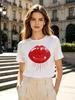 1pcs Fashion Mouse Unisex T Shirts For Girls Funny Printing Short Tshirts For Unisex Tshirts Lady Tops