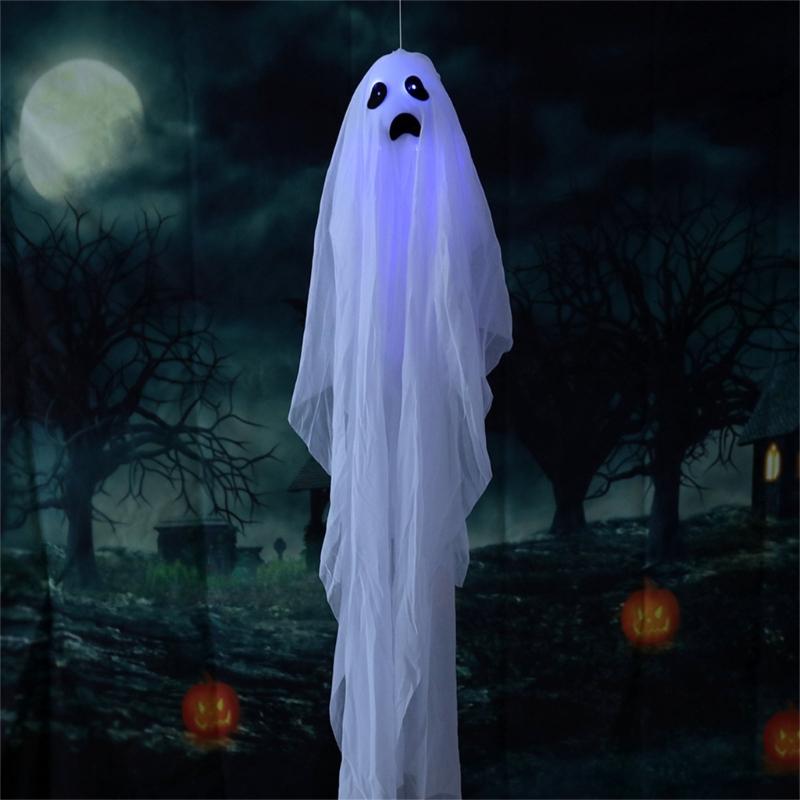 Haunting Elevating Phantoms With Eerie Voice Effect Glowing LED Lights Portable Fabric Halloween Party Decoration