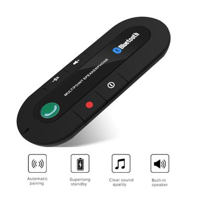 Mini V4.1 Kit per auto vivavoce Bluetooth senza fili Visiera parasole Altoparlante HD 2W Cercapersone Ricevitore musicale vocale Lettore Adattatore telefonico Accessori per auto