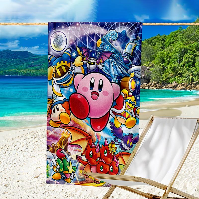 1pc Kirby2 Beach Towel, Beach and Seaside Swimming Pool Equipment, Fashion Pattern, Rectangular, Travel Essentials