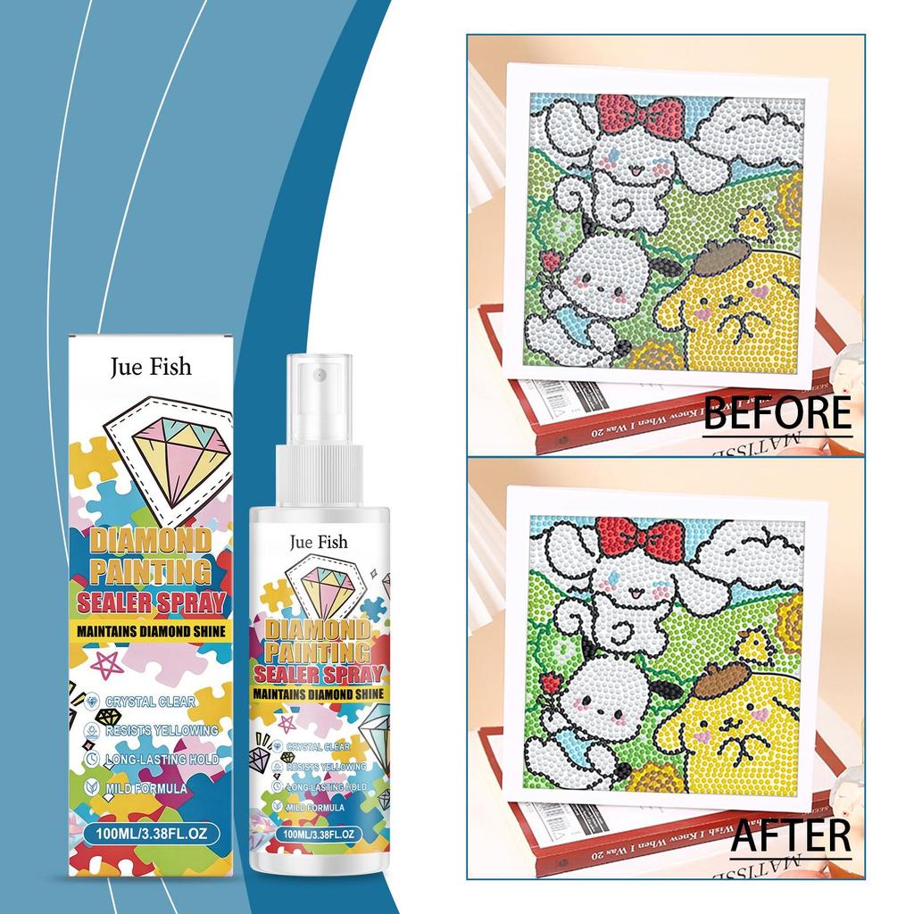 Spray Sigillante per Pittura Diamante - Rivestimento Trasparente Antipolvere e Anti-Sbiadimento - Finitura Protettiva Trasparente per Artigianato Fai-da-Te e Opere d'Arte
