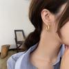 European Cable Knit Texture Gold Plated Titanium Steel Stud Earrings for Women - Chic Cold Style Fashion Accessory