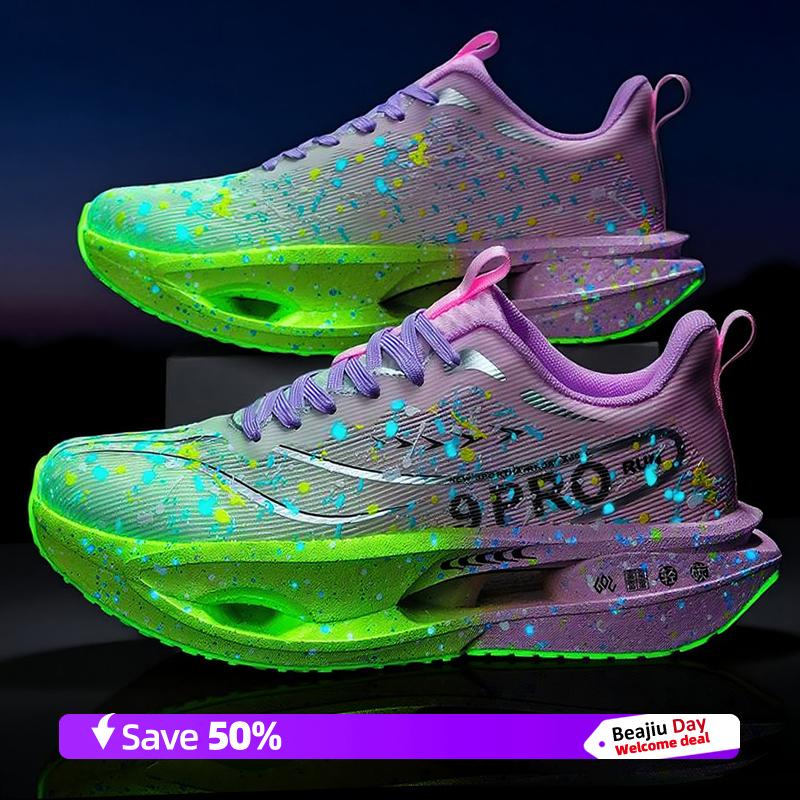 

Fluorescence Running Shoes Men Training Marathon Sports Breathable Lightweight Women s Comfortable Nonskid Leisure Sneakers 45