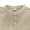 Men Solid Linen Stand Collar Casual Loose Long Sleeve Breathable Shirt