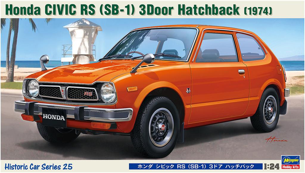 Hasegawa Historic Car Series Honda Civic RS Hatchback Plastikmodellbausatz HC25 1/24 SB-1 3-türig
