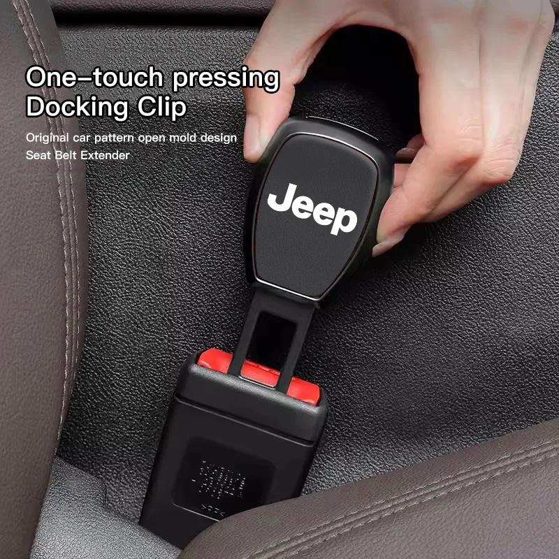 For Jeep Car Seat Belt Buckle Plug Alloy Extender Safety Strap Accessories For Jeep Grand Cherokee Wrangler JK Gladiator Comp