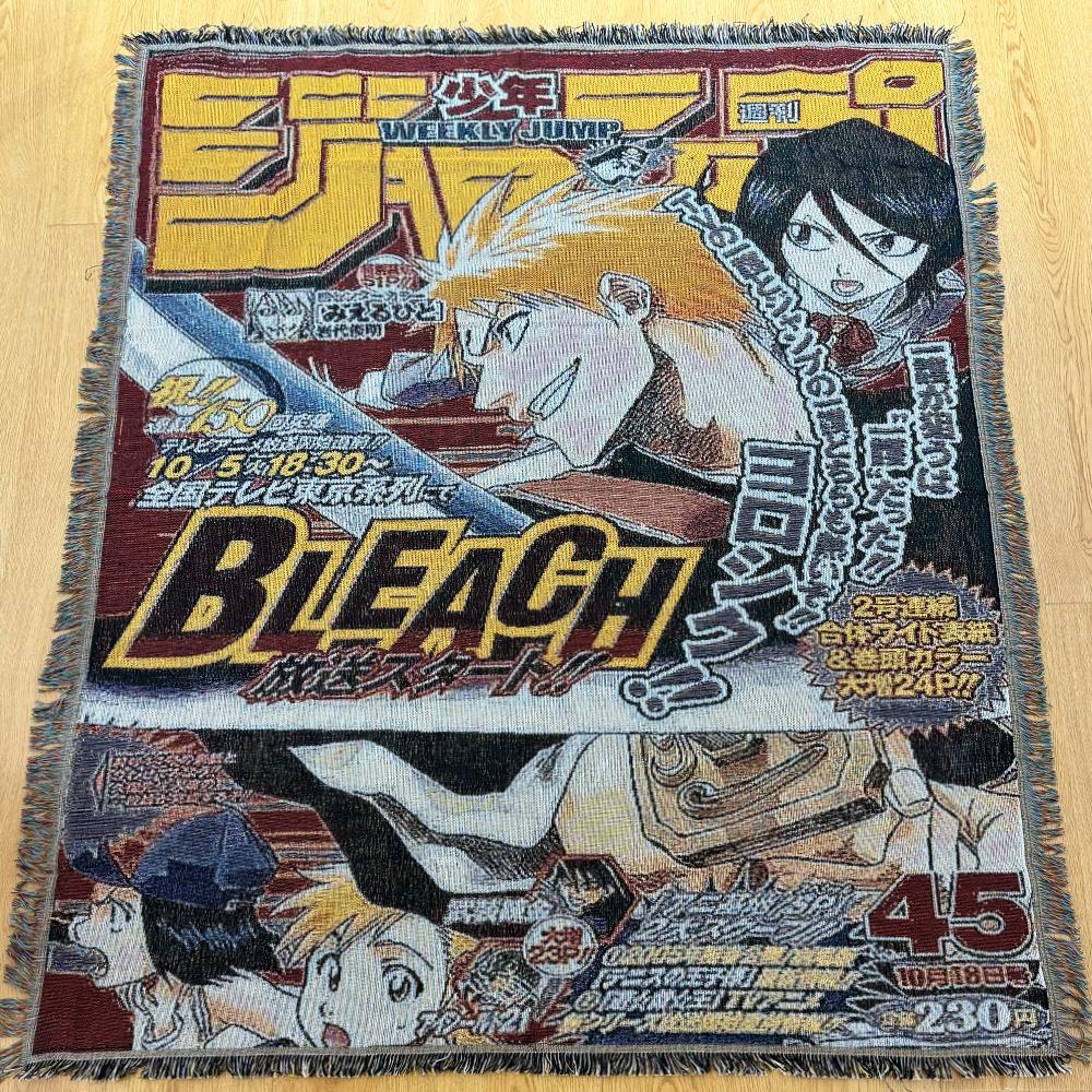 Custom Japanese Anime Wall Hanging Tapestry Woven Cotton Throw Blanket