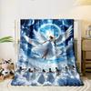 Angel Clock Violin Print Blanket  Printed Blanket for Living Room Bed Couch lunch break Soft Cozy Blanket for Friend's festival Gift