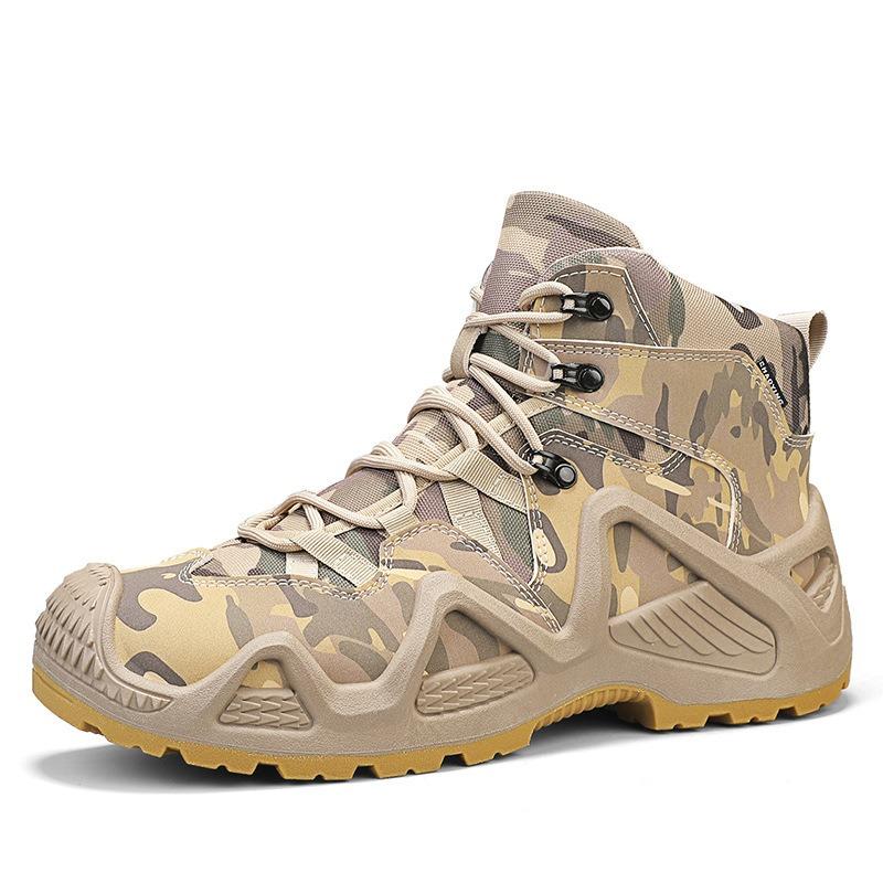 Autumn and Winter High-top Men's Outdoor Non-slip Mountaineering Boots Large Size Thick-soled Martin Boots Piled and Thickened