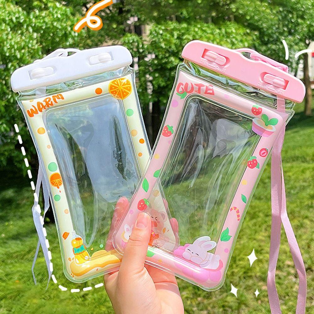Bolsa de Celular de Desenho Animado à Prova d'Água Bolsa para Mergulho em Águas Bravas Nadar Case Capa Seca Subaquática Para Celular Esportes Aquáticos Praia Piscina Esqui