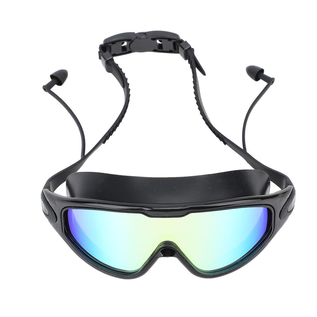 Swim Goggles Wide View Swimming Goggles Waterproof Anti Fog Electroplating Swim Glasses with Earplugs for Swimming