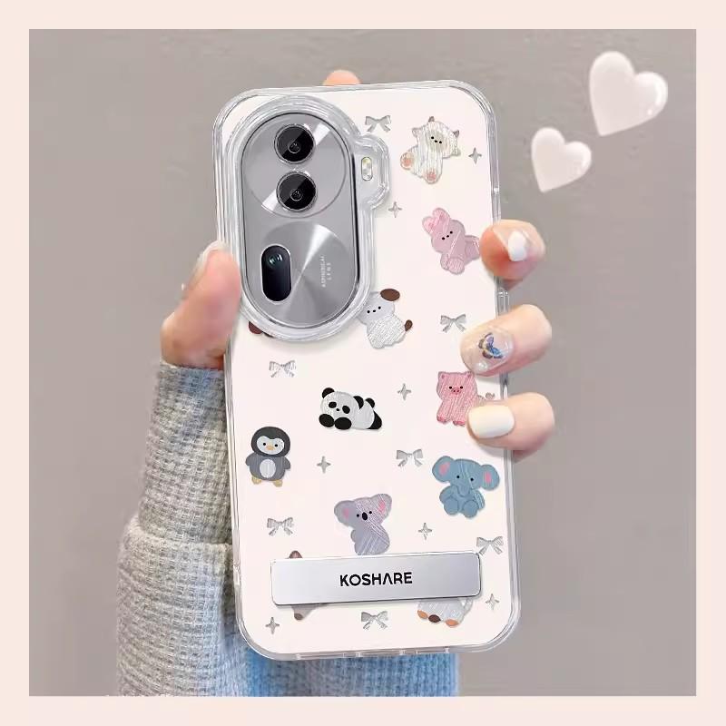 Použitelné pro pouzdro na mobilní telefon Opporeno8pro Vivos15 Roztomilý kreslený zvířecí stojánek Xiaomi 12 Vysoce kvalitní peříčková příze