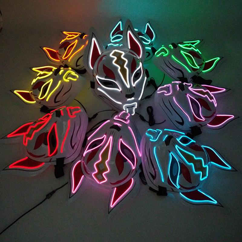 Halloween Game Glowing Mask Led Light Up Mask Cosplay Fox Mask For Festival Halloween Costume Nightclub Flashing Dj Show Props