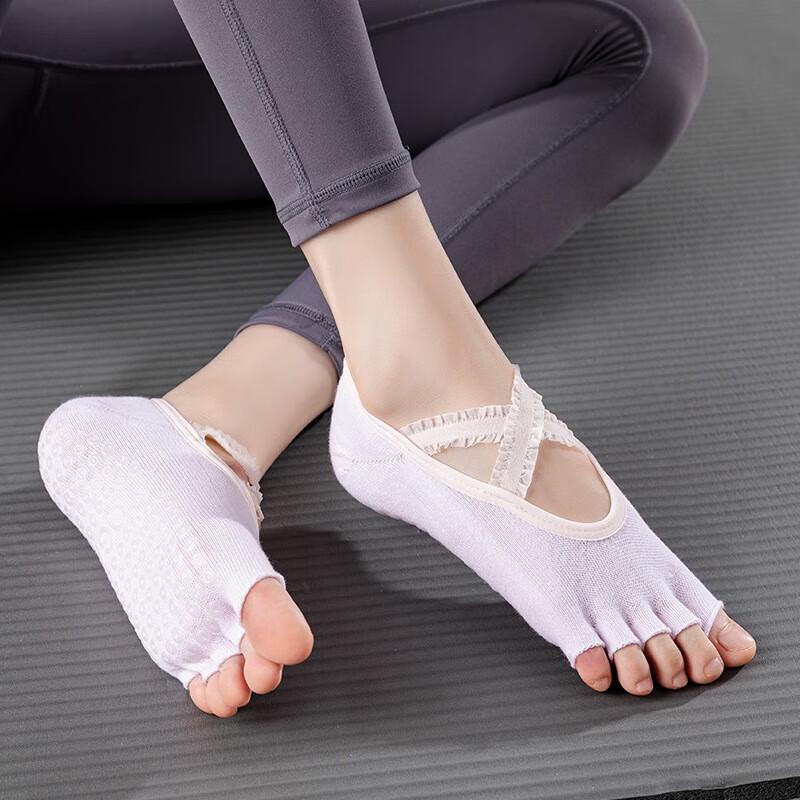 WEZHO Lace Cross-Strap Yoga Socks