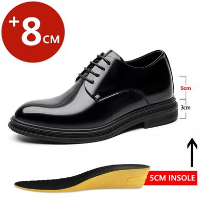 Fashion 6/8cm Classic Men Derby Shoes Platform Height Increase Dress Shoes Formal Business Elevator Shoes British Wedding Suit Shoes