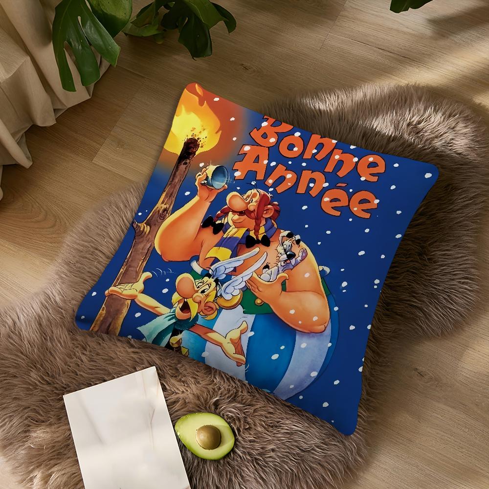 Cartoon A-Asterix And O-Obelix Adventure Comic For Bedroom Car Coffee Shop Room Soft and Living Room Sofa Decorative Pillow Case