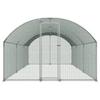 Metal Chicken Coop, 9.8x19.3x6.5 Ft Large Walk-in Chicken Runs with Cover, Doom Roof Hen House Enclosure with Security Lock, Outdoor Duck Rabbit Cage