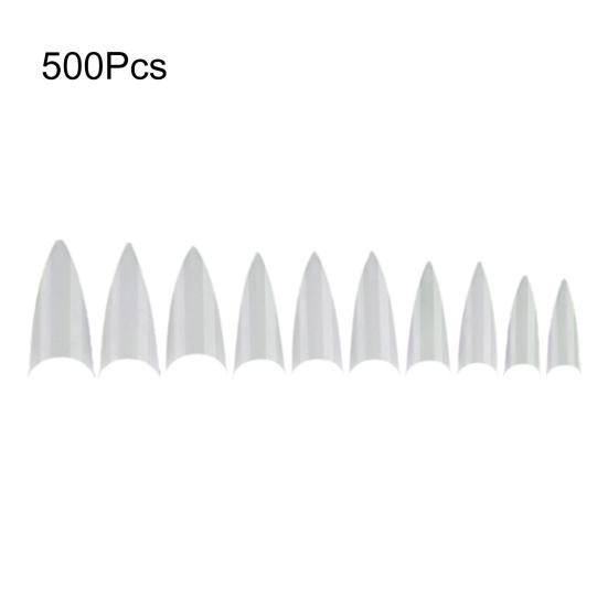 500Pcs Pointed False Nail Tips Fingernail Cover Home Salon DIY Manicure Decor