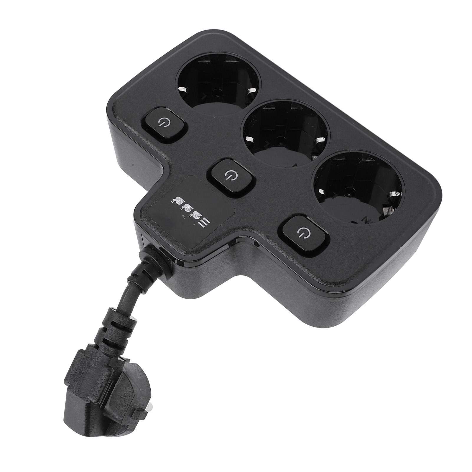 

Power Socket with Independent Multi Outlets Adapter 3 Way 2 Prong AC Grounding Outlet Extender