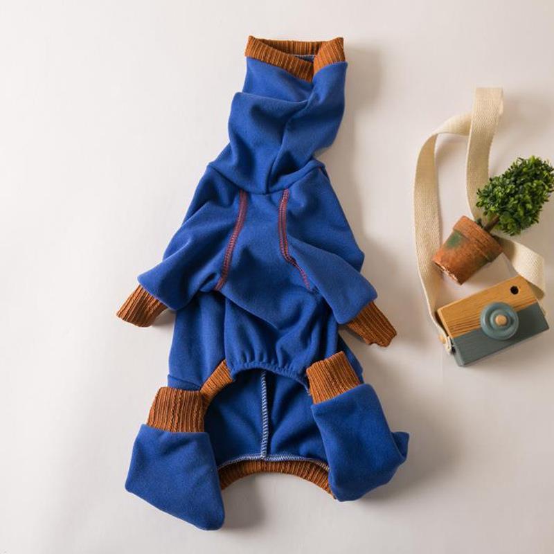 

Winter Soft Cotton Dog Jumpsuits,Warm Dog Pajamas Rompers For Whippet Italian Greyhound - Four Legs & Elastic Cotton,For Big Dog S синий