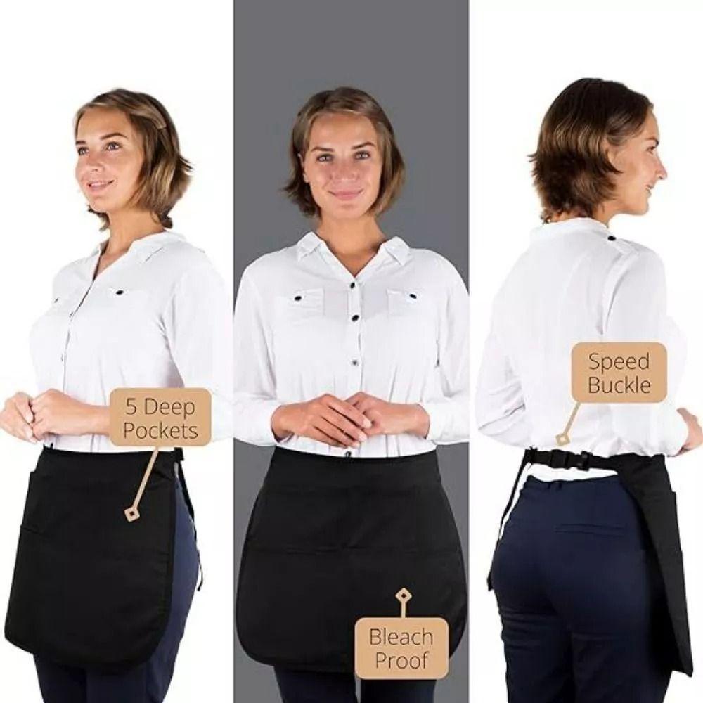 5 Pockets Barber Half Apron Bleach-proof Hair Cutting Pouch New Hair Stylist Waist Bag