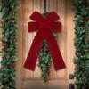Large Size Christmas Red Velvet Bow Reusable Xmas Bow-knot Pendant Christmas Wreath Bow-knot Stair