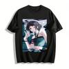 Cyberpunk Cool Girl Printed Short Sleeve T-shirt Trendy Street Style Loose Breathable Casual Top Pure Cotton T-shirt