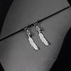 Simple Alloy Long Wing Stud Temperament Feather Earrings Silver Wings Shape Elf Ear Cuff Earrings Jewelry Accessories Gifts