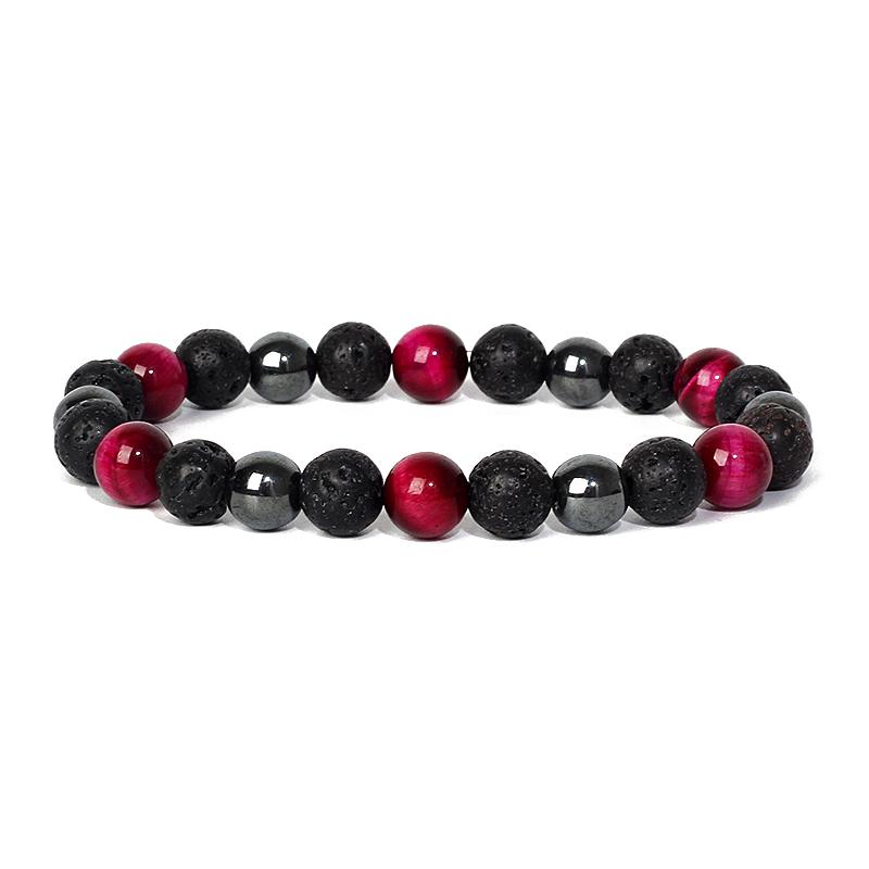 Facted Obsidian Hematite Tiger Eye Bracelets for Magnetic Health Protection Soul Jewelry Nature Stone Beads Bracelet Men Pulsera