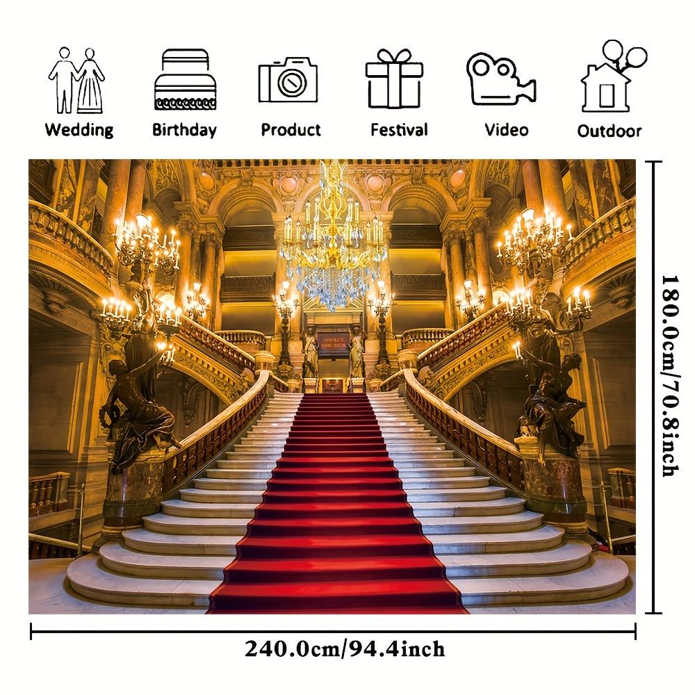 Wedding photography background luxury palace castle staircase background photography studio props 130X150cm