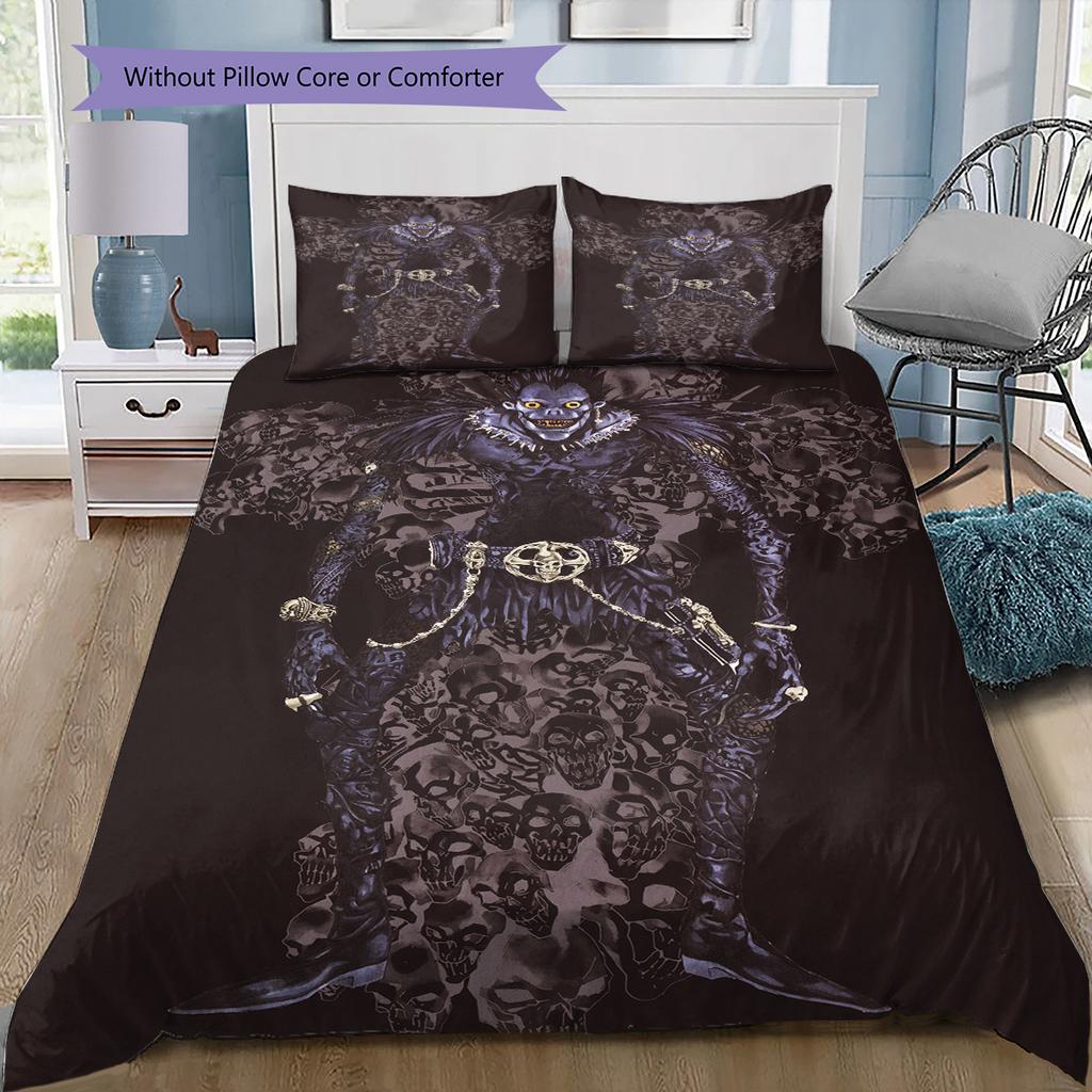 Juego de Ropa de Cama con Estampado de Dibujos Animados Colcha Funda de Colcha Funda de Almohada Decoración del Hogar Regalo de Cumpleaños (1 * funda nórdica + 2 * fundas de almohada, sin núcleo)