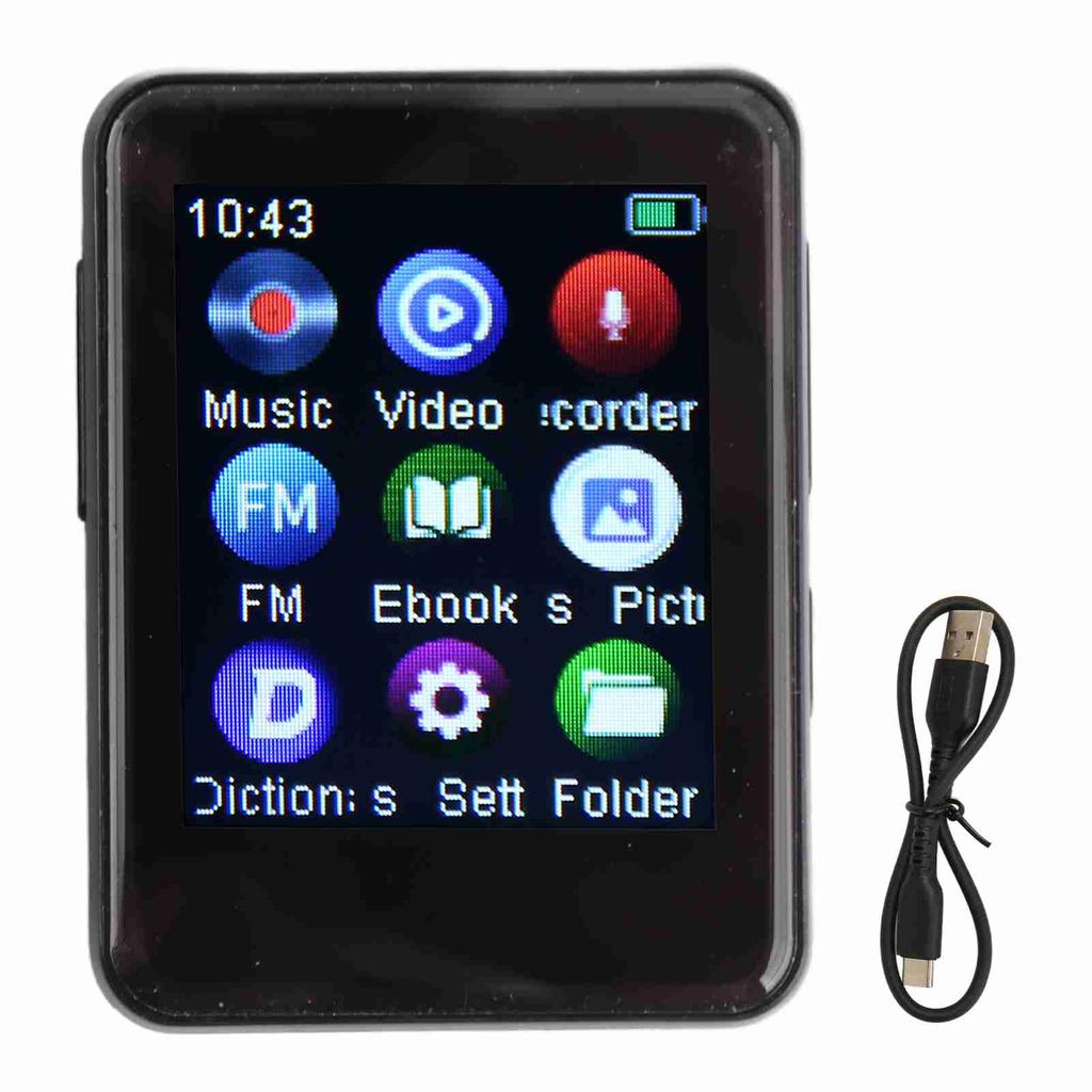 MP3 Player HiFi Stereo Sound Bluetooth 5.0 Built in Speaker FM Radio Electric Book Alarm Clock Digit