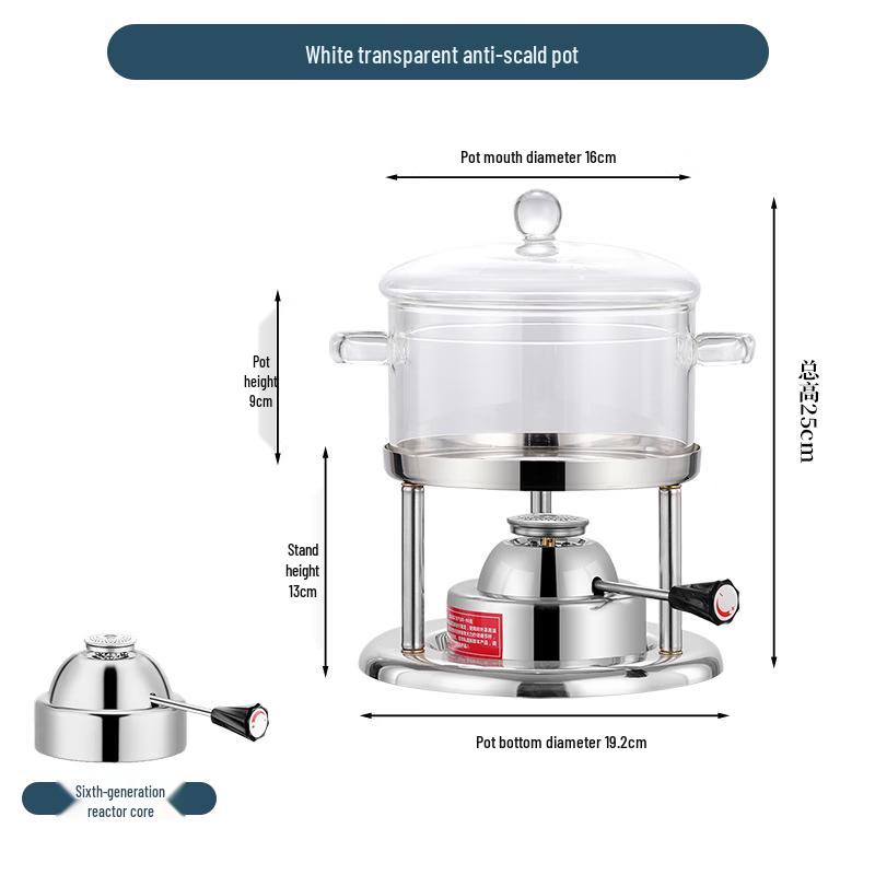 Wutuo Personal Glass Hotpot Set with Gas Stove