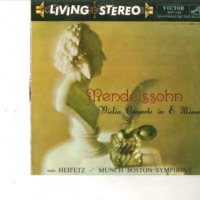 10inch Record JASCHA HEIFETZ(VIOLIN)/CHARLES MUNC - Mendelssohn/Violin Concerto In E Mi SHP105 VICTOR Japan Classical Used