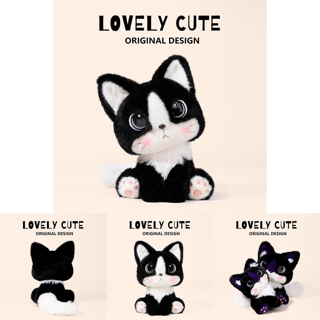 Cartoon Cat Plush Toy With Soft Short Pile For Kids And Collectors
