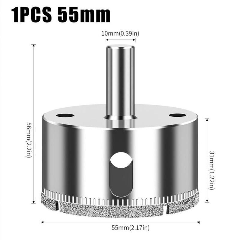 Diamantstanze, integrierter Stahl-Glasbohrer, Fliesen-, Wand-, Marmorstanze, galvanisierter Bohrer, Glaslochöffner