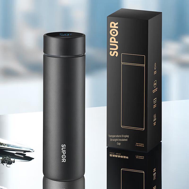 SUPOR 500ML Smart Temperature Display Stainless Steel Tea Infuser Mug