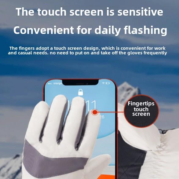 Men's Cross-Border Winter Warm Touchscreen Ski Gloves - Thicker Velvet, Waterproof, and Ideal for Cycling in the Cold.