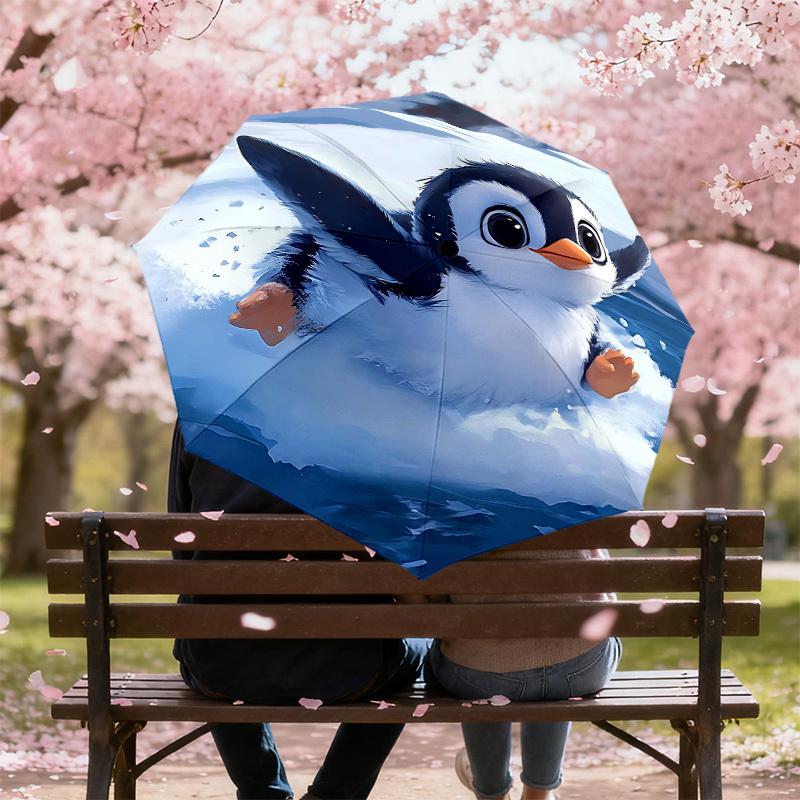 1PC Penguin Snow Umbrella-8-Rib Reinforced Portable Folding Travel Suitable for All Seasons Outdoor Daily Use Is an Ideal Choice -F356