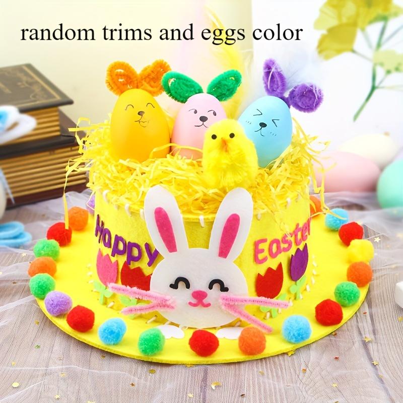 

Easter Hats Diy Craft Kit With Handmade Feather Decorations Bunny Chick For Toddlers Kids Easter Party Kindergarten Photo Props Other