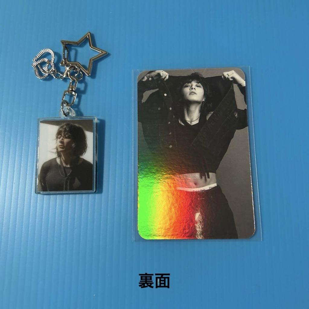 [USED] BTS Jungkook Acrylic Keychain Sticker 2 Types Photo Card