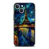Van Gogh Starry Night Style World Landmark Illustration Phone Case for iPhone 17 16 15 14 13 12 11 Series Pro Max Plus