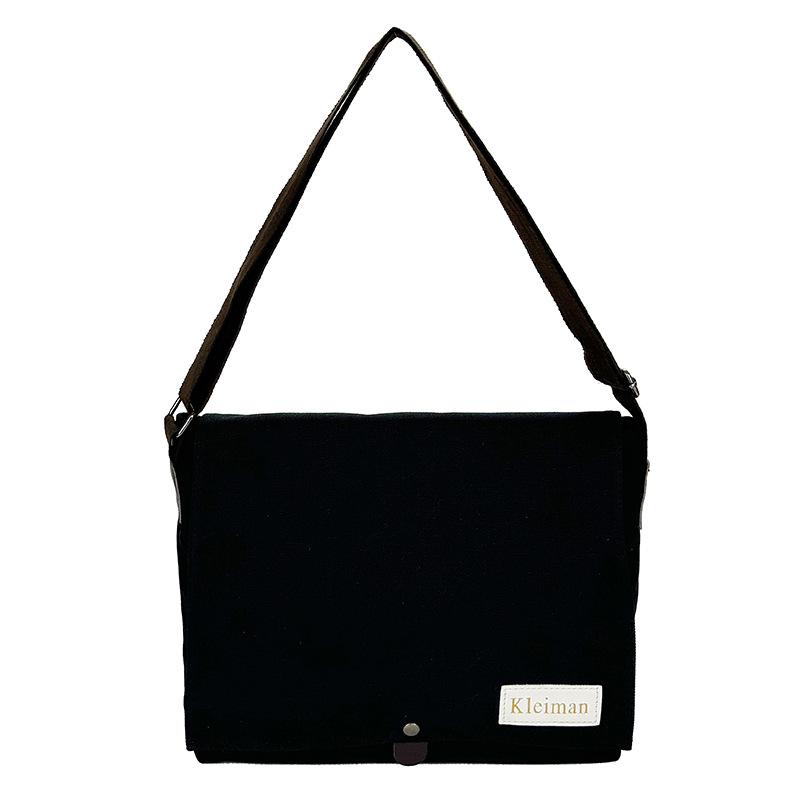 School bag Japanese casual versatile student shoulder bag lazy style ins literary messenger bag tooling canvas bag messenger bag